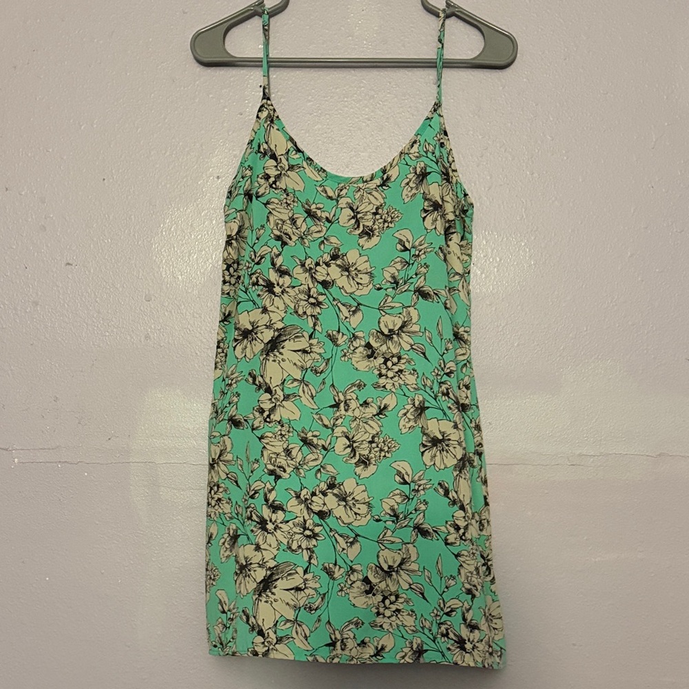 Floral Green Slip Dress